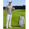 image:imageCOOFANDY Men Quarter Zip Pullover Lightweight Golf Mock Neck SweatshirtLight Grey