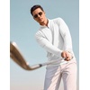 image:imageCOOFANDY Men Quarter Zip Pullover Lightweight Golf Mock Neck SweatshirtWhite