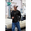 image:imageCOOFANDY Mens Long Sleeve Shirts Crew Neck Cotton TShirt Casual ShirtsBlack