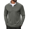 image:imageCOOFANDY Men Quarter Zip Pullover Lightweight Golf Mock Neck SweatshirtArmy Green