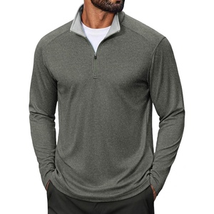 image:imageCOOFANDY Men Quarter Zip Pullover Lightweight Golf Mock Neck SweatshirtArmy Green