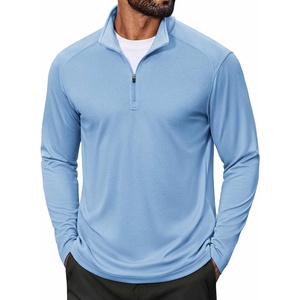 image:imageCOOFANDY Men Quarter Zip Pullover Lightweight Golf Mock Neck SweatshirtBlue
