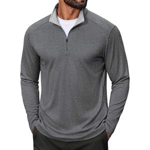 image:imageCOOFANDY Men Quarter Zip Pullover Lightweight Golf Mock Neck SweatshirtGrey
