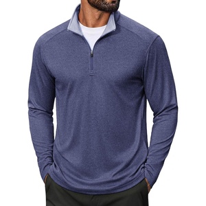 image:imageCOOFANDY Men Quarter Zip Pullover Lightweight Golf Mock Neck SweatshirtNavy Blue