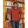 image:imageCOOFANDY Mens Long Sleeve Polo Shirts Classic Casual Button Polo TeeCaramel