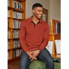 image:imageCOOFANDY Mens Long Sleeve Polo Shirts Classic Casual Button Polo TeeCaramel