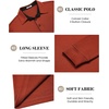image:imageCOOFANDY Mens Long Sleeve Polo Shirts Classic Casual Button Polo TeeCaramel