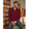 image:imageCOOFANDY Mens Long Sleeve Polo Shirts Classic Casual Button Polo TeeDark Red