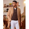image:imageCOOFANDY Mens Quarter Zip Sweater Luxurious Knit Mock Neck PulloverBrown