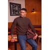 image:imageCOOFANDY Mens Quarter Zip Sweater Luxurious Knit Mock Neck PulloverBrown