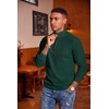 image:imageCOOFANDY Mens Quarter Zip Sweater Luxurious Knit Mock Neck PulloverDark Green