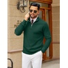 image:imageCOOFANDY Mens Quarter Zip Sweater Luxurious Knit Mock Neck PulloverDark Green