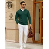 image:imageCOOFANDY Mens Quarter Zip Sweater Luxurious Knit Mock Neck PulloverDark Green