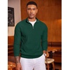 image:imageCOOFANDY Mens Quarter Zip Sweater Luxurious Knit Mock Neck PulloverDark Green