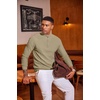 image:imageCOOFANDY Mens Quarter Zip Sweater Luxurious Knit Mock Neck PulloverKhaki