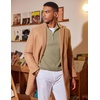 image:imageCOOFANDY Mens Quarter Zip Sweater Luxurious Knit Mock Neck PulloverKhaki