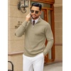 image:imageCOOFANDY Mens Quarter Zip Sweater Luxurious Knit Mock Neck PulloverKhaki