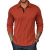 image:imageCOOFANDY Mens Long Sleeve Polo Shirts Classic Casual Button Polo TeeCaramel
