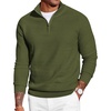 image:imageCOOFANDY Mens Quarter Zip Sweater Luxurious Knit Mock Neck PulloverArmy Green