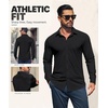 image:imageCOOFANDY Men Muscle Stretch Dress Shirts Long Sleeve Casual Button Up ShirtBlack