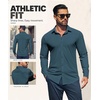 image:imageCOOFANDY Men Muscle Stretch Dress Shirts Long Sleeve Casual Button Up ShirtDark Blue