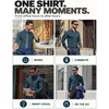 image:imageCOOFANDY Men Muscle Stretch Dress Shirts Long Sleeve Casual Button Up ShirtDark Blue