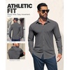 image:imageCOOFANDY Men Muscle Stretch Dress Shirts Long Sleeve Casual Button Up ShirtDark Grey