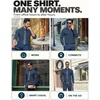 image:imageCOOFANDY Men Muscle Stretch Dress Shirts Long Sleeve Casual Button Up ShirtDeep Blue