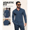 image:imageCOOFANDY Men Muscle Stretch Dress Shirts Long Sleeve Casual Button Up ShirtDeep Blue