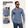 image:imageCOOFANDY Men Muscle Stretch Dress Shirts Long Sleeve Casual Button Up ShirtGrey Blue