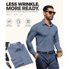 image:imageCOOFANDY Men Muscle Stretch Dress Shirts Long Sleeve Casual Button Up ShirtGrey Blue