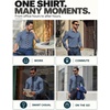 image:imageCOOFANDY Men Muscle Stretch Dress Shirts Long Sleeve Casual Button Up ShirtGrey Blue