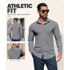image:imageCOOFANDY Men Muscle Stretch Dress Shirts Long Sleeve Casual Button Up ShirtLight Grey