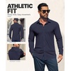 image:imageCOOFANDY Men Muscle Stretch Dress Shirts Long Sleeve Casual Button Up ShirtNavy Blue
