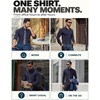 image:imageCOOFANDY Men Muscle Stretch Dress Shirts Long Sleeve Casual Button Up ShirtNavy Blue