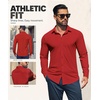 image:imageCOOFANDY Men Muscle Stretch Dress Shirts Long Sleeve Casual Button Up ShirtRed