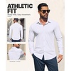 image:imageCOOFANDY Men Muscle Stretch Dress Shirts Long Sleeve Casual Button Up ShirtWhite