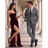 image:imageCOOFANDY Mens 2 Piece Suits Classic Fit One Button Suits Tuxedo JacketDark Grey