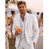 image:imageCOOFANDY Mens 2 Piece Suits Classic Fit One Button Suits Tuxedo JacketWhite