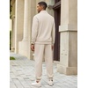 image:imageCOOFANDY Mens 2 Piece Tracksuit Sets Casual Quarter Zip Athletic SweatsuitApricot