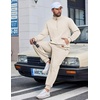 image:imageCOOFANDY Mens 2 Piece Tracksuit Sets Casual Quarter Zip Athletic SweatsuitApricot