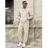 image:imageCOOFANDY Mens 2 Piece Tracksuit Sets Casual Quarter Zip Athletic SweatsuitApricot