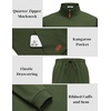 image:imageCOOFANDY Mens 2 Piece Tracksuit Sets Casual Quarter Zip Athletic SweatsuitArmy Green