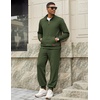 image:imageCOOFANDY Mens 2 Piece Tracksuit Sets Casual Quarter Zip Athletic SweatsuitArmy Green