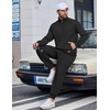 image:imageCOOFANDY Mens 2 Piece Tracksuit Sets Casual Quarter Zip Athletic SweatsuitBlack