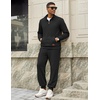 image:imageCOOFANDY Mens 2 Piece Tracksuit Sets Casual Quarter Zip Athletic SweatsuitBlack