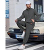 image:imageCOOFANDY Mens 2 Piece Tracksuit Sets Casual Quarter Zip Athletic SweatsuitDark Grey