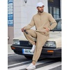 image:imageCOOFANDY Mens 2 Piece Tracksuit Sets Casual Quarter Zip Athletic SweatsuitKhaki