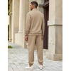 image:imageCOOFANDY Mens 2 Piece Tracksuit Sets Casual Quarter Zip Athletic SweatsuitKhaki