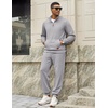 image:imageCOOFANDY Mens 2 Piece Tracksuit Sets Casual Quarter Zip Athletic SweatsuitLight Gray